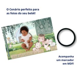 Lençol Painel Cenário de Foto Mêsversário Fazendinha Menino Minha Estrelinha Lençol Mesversario, Cen - 6