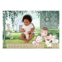 Lençol Painel Cenário de Foto Mêsversário Fazendinha Menino Minha Estrelinha Lençol Mesversario, Cen - 2