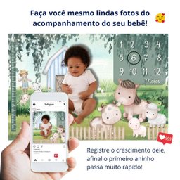 Lençol Painel Cenário de Foto Mêsversário Fazendinha Menino Minha Estrelinha Lençol Mesversario, Cen - 5