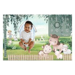 Lençol Painel Cenário de Foto Mêsversário Fazendinha Menino Minha Estrelinha Lençol Mesversario, Cen - 3