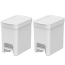 Ver imagem 1 de Kit 2 Lixeiras de Pedal com Aro Interno 6 Litros para Banheiro Polipropileno Trium Branco