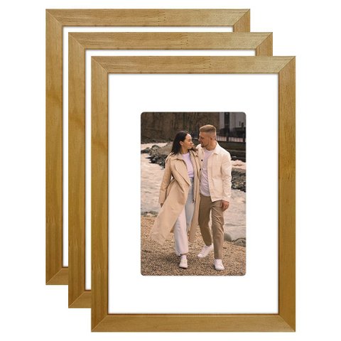 Kit 3 Porta Retrato 21x15 Quadro Paspatur Branco Fotos 15x10