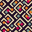Ver imagem 1 de Papel de Parede Geométrico Vintage Colorido - 2,50x0,50m