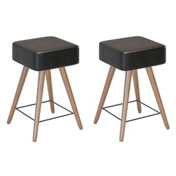 Kit 2 Banco Banqueta Rio Baixa 50cm Couríssimo Preto - Salaone - 1