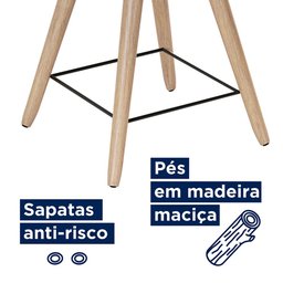 Kit 2 Banco Banqueta Rio Baixa 50cm Couríssimo Preto - Salaone - 3