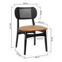 Ver imagem 2 de Cadeira Organik Encosto Anatômico com Telinha Rattan - Preto - Assento Estofado Corano Marrom Mescla