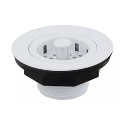Válvula Americana 3.1/2 Pia Cozinha C/ Cestinha Abs Branco - 1