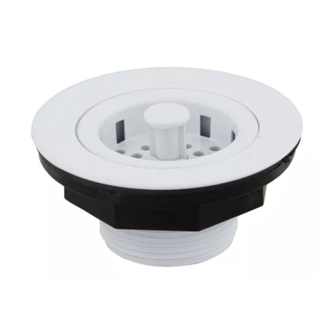 Válvula Americana 3.1/2 Pia Cozinha C/ Cestinha Abs Branco