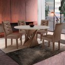 Ver imagem 1 de Conjunto Mesa Redonda com 4 Cadeiras Tampo MDF Barcelona Yescasa