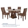 Conjunto Mesa Redonda com 4 Cadeiras Tampo MDF Barcelona Yescasa - 8