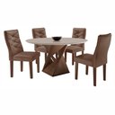 Ver imagem 2 de Conjunto Mesa Redonda com 4 Cadeiras Tampo MDF Barcelona Yescasa