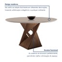 Ver imagem 3 de Conjunto Mesa Redonda com 4 Cadeiras Tampo MDF Barcelona Yescasa Chocolate/Off White/Suede Pena