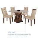 Ver imagem 4 de Conjunto Mesa Redonda com 4 Cadeiras Tampo MDF Barcelona Yescasa Chocolate/Off White/Suede Pena