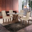 Ver imagem 1 de Conjunto Mesa Redonda com 4 Cadeiras Tampo MDF Barcelona Yescasa