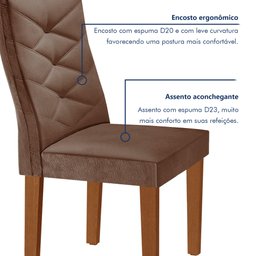 Conjunto Mesa Redonda com 4 Cadeiras Tampo MDF Barcelona Yescasa - 6