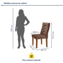 Conjunto Mesa Redonda com 4 Cadeiras Tampo MDF Barcelona Yescasa - 10