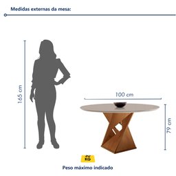 Conjunto Mesa Redonda com 4 Cadeiras Tampo MDF Barcelona Yescasa - 9