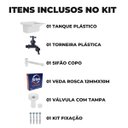 Ver imagem 2 de Tanque de Plástico 34l para Lavanderia Branco + Sifão Copo Universal Sanfonado + Fita Veda Rosca + T