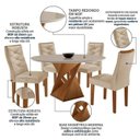 Ver imagem 2 de Conjunto Mesa Redonda com 4 Cadeiras Tampo MDF Barcelona Yescasa