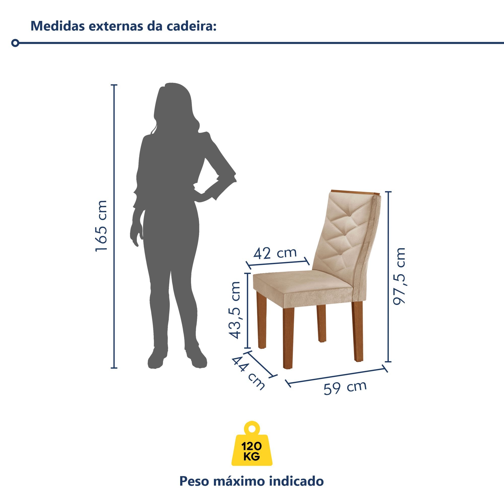 Conjunto Mesa Redonda com 4 Cadeiras Tampo MDF Barcelona Yescasa - 10