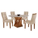 Ver imagem 2 de Conjunto Mesa Redonda com 4 Cadeiras Tampo MDF Barcelona Yescasa
