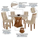 Ver imagem 2 de Mesa de Jantar Redonda com 4 Cadeiras MDF Barcelona Cinamomo Off White