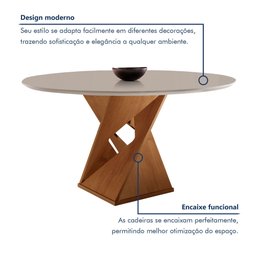 Conjunto Mesa Redonda com 4 Cadeiras Tampo MDF Barcelona Yescasa - 4 Conjunto Mesa Redonda com 4 Cadeiras Tampo MDF Barcelona Yescasa - 4