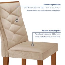 Conjunto Mesa Redonda com 4 Cadeiras Tampo MDF Barcelona Yescasa - 6