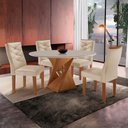 Ver imagem 1 de Conjunto Mesa Redonda com 4 Cadeiras Tampo MDF Barcelona Yescasa