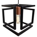 Ver imagem 4 de Kit 3 Pendente Infinity Poptem Cubo Aluminio Preto e Cobre Luminária Lustre 20cm Sala