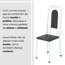 Conjunto de Mesa Tubular 120cm X 75cm Tampo Granito Ocre com 4 Cadeiras Lara - 9