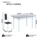 Ver imagem 3 de Conjunto de Mesa Tubular 120cm x 75cm Tampo Granito Ocre com 4 Cadeiras Lara Branco/Preto Liso