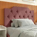 Ver imagem 1 de Cabeceira Solteiro Capela Suede Capitonê Dobrável Conforto com Espuma Premium - Rosa