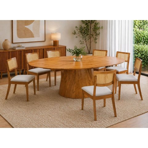 Sala de Jantar Maciça 8 Cadeiras 2,20m - Londres -imperial