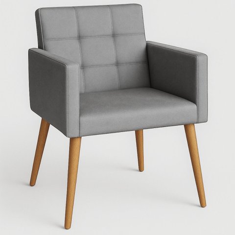 Poltrona Conforto para Sala Confortável Sala de Estar Resistente Sala de Espera Pés de Madeira
