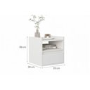 Ver imagem 3 de Mesa de Cabeceira Suspenso Minerva com Porta Basculante e Nicho para Quarto Off/cedro