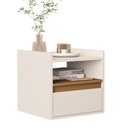 Ver imagem 2 de Mesa de Cabeceira Suspenso Minerva com Porta Basculante e Nicho para Quarto Off/cedro