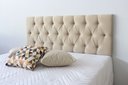 Ver imagem 1 de Cabeceira Estofada Para Cama King Capitonê 195x50cm Bege Claro - Alta Elegância ( Fixação Na Parede)