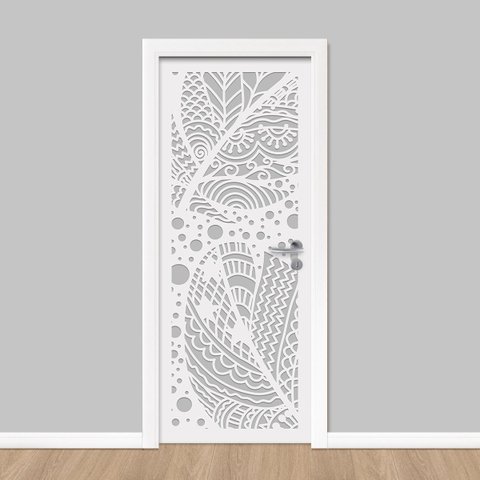 Adesivo de Porta - Relevo Floral 4 Dekalque 73x213
