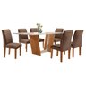 Conjunto Sala de Jantar Mesa Tampo Dakota Plus Vidro 160x80cm com 6 Cadeiras Luisa Yescasa  - 14