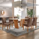 Ver imagem 1 de Conjunto Sala de Jantar Mesa Tampo Dakota Plus Vidro 160x80cm com 6 Cadeiras Luisa Yescasa