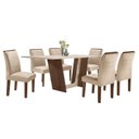 Ver imagem 2 de Conjunto Sala de Jantar Mesa Tampo Dakota Plus 160x80cm com 6 Cadeiras Luisa Yescasa 