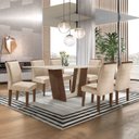 Ver imagem 1 de Conjunto Sala de Jantar Mesa Tampo Dakota Plus 160x80cm com 6 Cadeiras Luisa Yescasa 