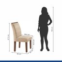 Ver imagem 4 de Conjunto Sala de Jantar Mesa Tampo Dakota Plus 160x80cm com 6 Cadeiras Luisa Yescasa 