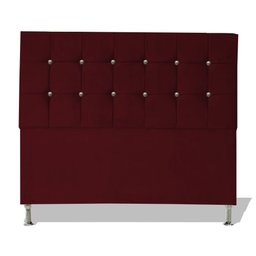 Cabeceira de Cama Box Estofada Berlim Casal 140 Cm Suede Vinho Ec Móveis - 1