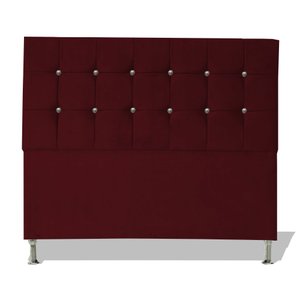 Cabeceira de Cama Box Estofada Berlim Casal 140 Cm Suede Vinho Ec Móveis