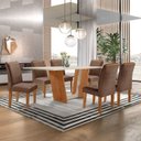 Ver imagem 1 de Conjunto Sala de Jantar Mesa Tampo Dakota Plus 160x80cm com 6 Cadeiras Luisa Yescasa