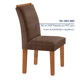Conjunto Sala de Jantar Mesa Tampo Dakota Plus 160x80cm com 6 Cadeiras Luisa Yescasa  - 5