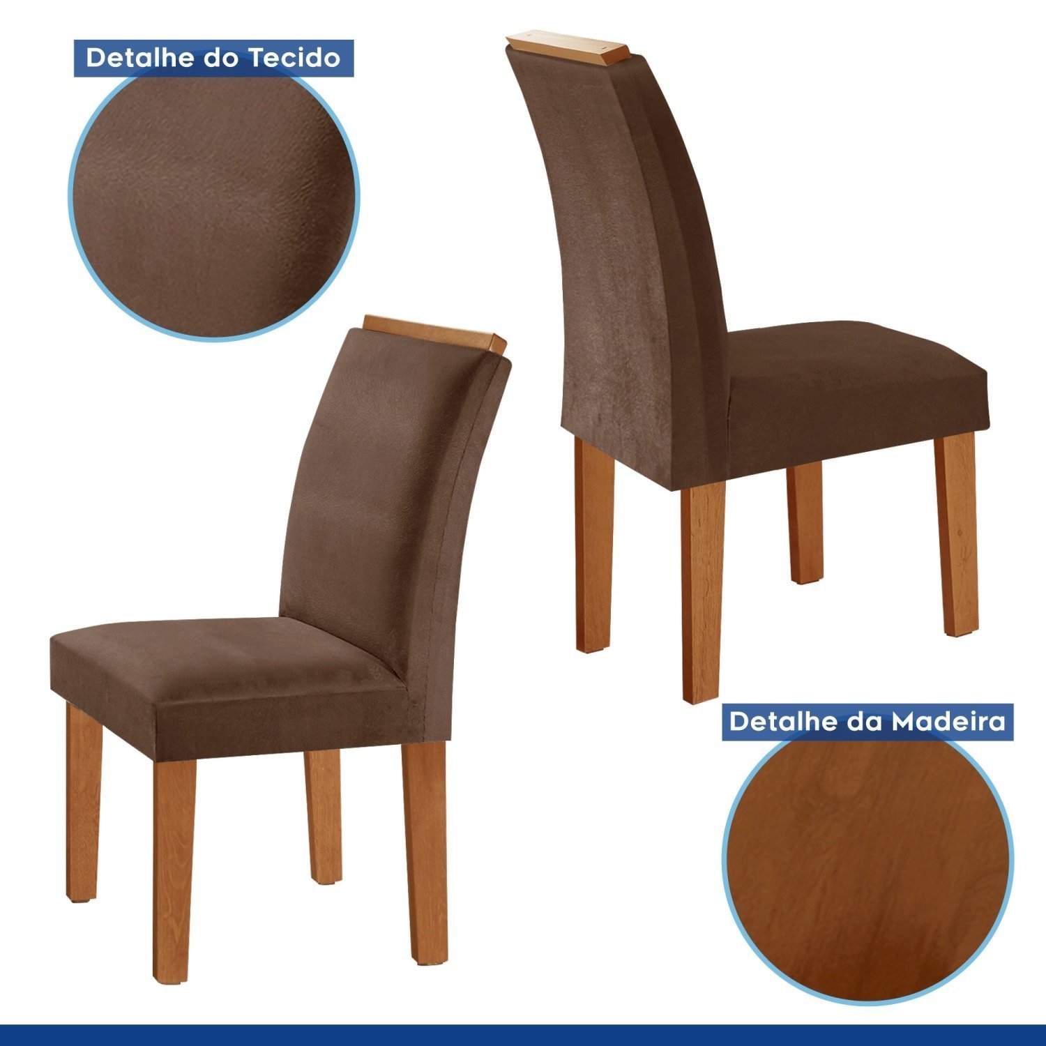 Conjunto Sala de Jantar Mesa Tampo Dakota Plus 160x80cm com 6 Cadeiras Luisa Yescasa  - 5