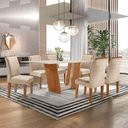 Ver imagem 1 de Conjunto Mesa de Jantar 6 Cadeiras MDF Plus 160x80cm Luisa Yescasa Off White Cinamomo